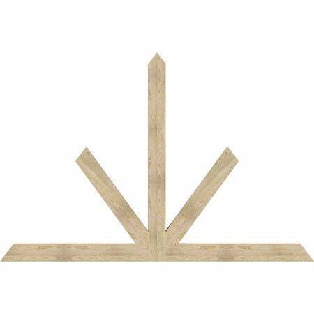 Ekena Millwork Saratoga Rough Sawn Timber Gable Bracket, Douglas Fir, 108"W x 72"H x 4"D x 6"F, 16/12 Pitch GBW108X72X0406SAR00RDF